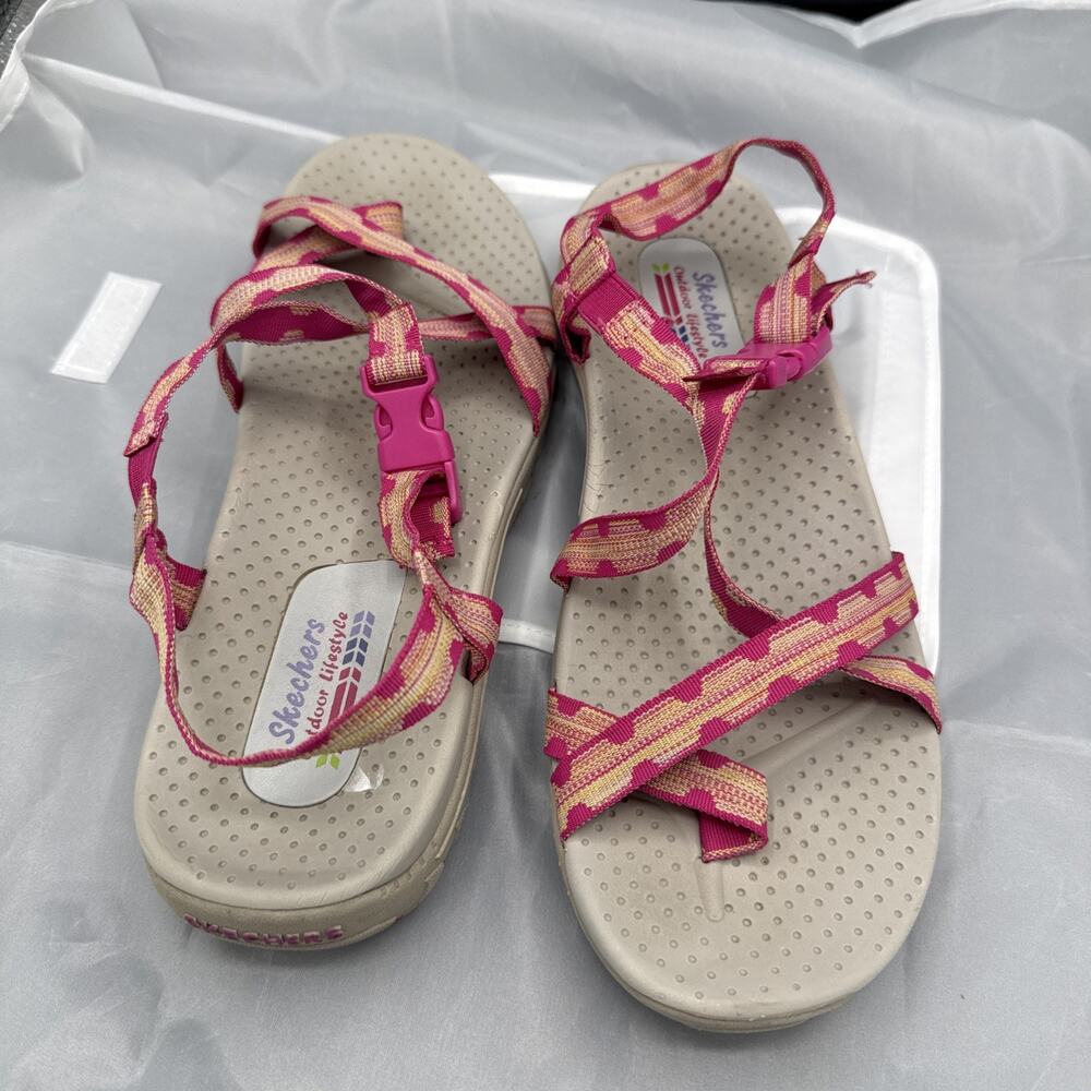 Skechers Reggae Loopy Women's 9 Outdoor Lifestyle Pink Sandals 40977TX